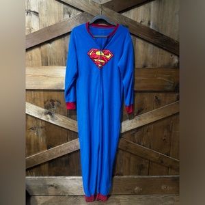 Man of Steel Superman Bodysuit pajama Jumpsuit. comic hero. S/M.